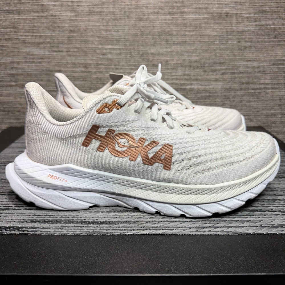 Hoka Mach 5 Women 7.5 White Copper Running Shoes 1127894-WCPP Profly+ Low Top - Picture 6 of 15